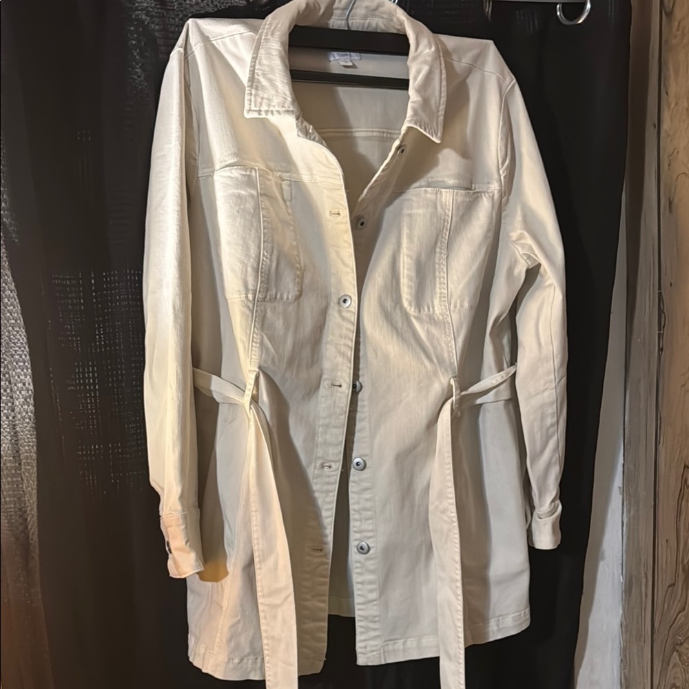 J. Jill Cream Trench Coat Lightweight Classic